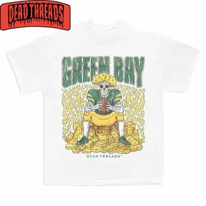 Green Bay football, Deadman Cheesehead Graphic T-Shirt, Christmas Gift For Fans Graphic Design Vintage 90s Size S-5XL Shirt Gildan 5000 Heavy Cotton