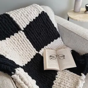 Chunky Crochet Blanket - Soft and Cozy Bed Sofa Throw