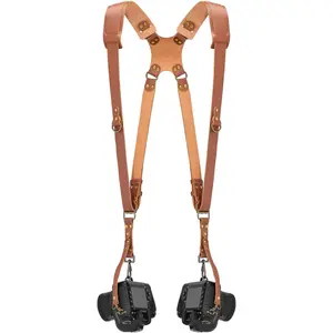 Dual Camera Strap, Leather Dual Camera Harness, Double Camera Harness for Photographers for DSLR/SLR