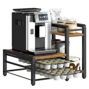 YATINEY Coffee Pod Holder, Coffee Pod Drawer, K Cup Holder, Coffee Pod Organizer with 2-Tier Sliding Storage Drawer and Storage Shelf, Coffee Maker Stand, 56 Pods Capacity #SpringSale #BigSpringSale