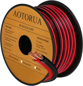 50FT 18/2 Gauge Red Black Cable Hookup Electrical Wire, 18AWG 2 Conductor 2 Col Aotorua