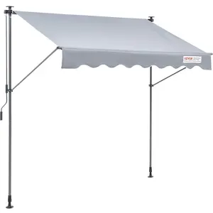 VEVOR Manual Retractable Awning, TikTokShopBlackFriday, Outdoor Retractable Patio Awning Sunshade Shelter, Adjustable Patio Door Window Awning Canopy with Sun Shade Curtain for Backyard, Garden, Balcony
