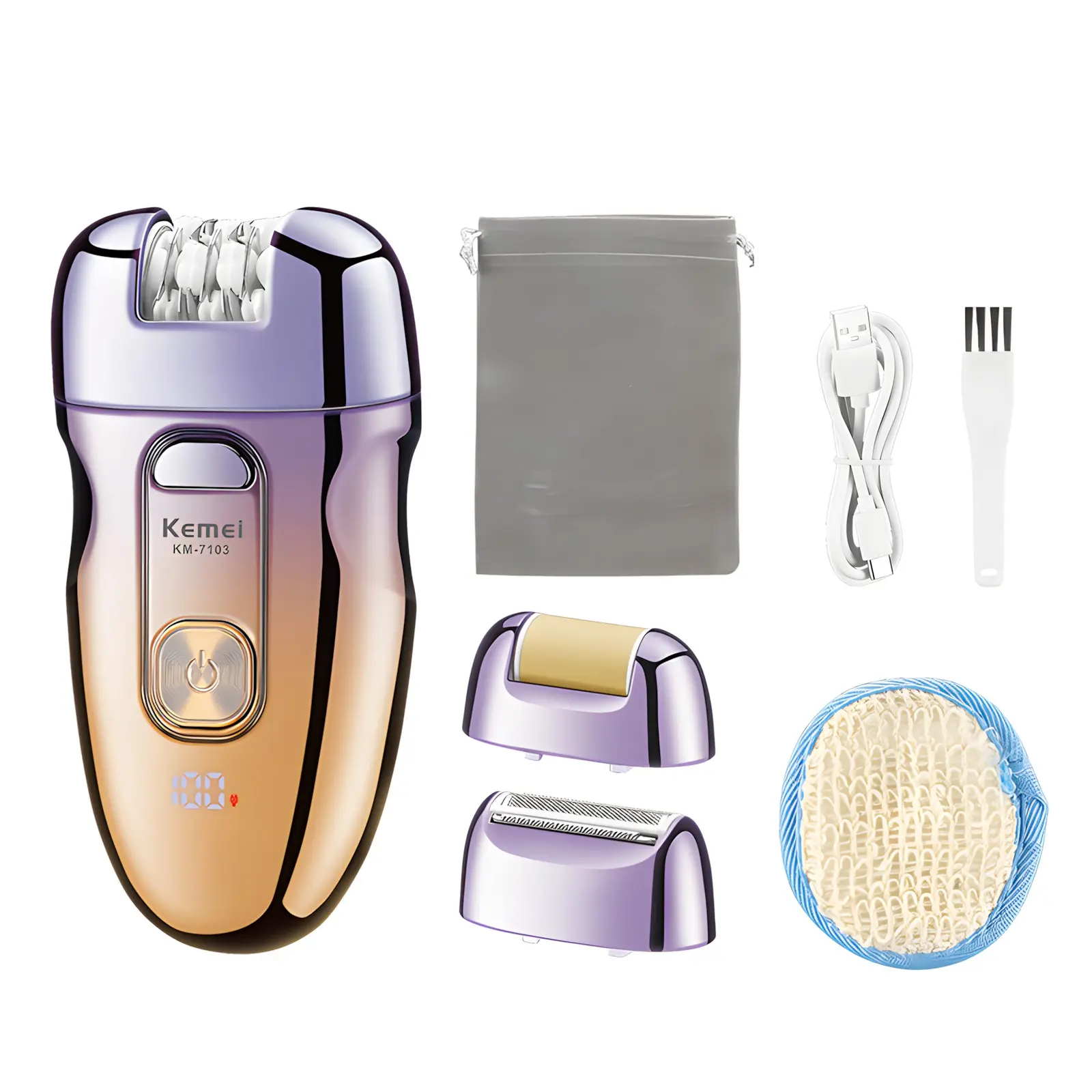 3 in 1 Electric Hair Removal Instrument Epilator Hair Remover, 1 Set Rechargeable USB Rechargeable Remover Hair Removal Machine with Replace Heads, Personal Care Appliances for Women, Portable Hair Remover, Hair Removal Tool