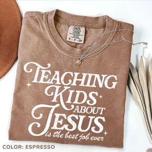 Christian Teacher Shirt, Teaching Kids About Jesus Tee, Bible School Top, Sunday School Gift, Religious Classroom Shirt