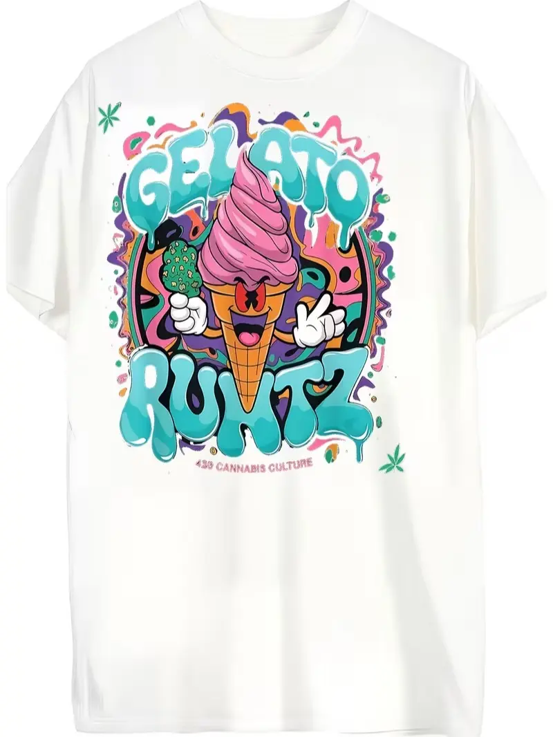 Men's T-Shirt — Graphic tee featuring an ice cream cone print; machine-washable; suitable for workouts, outdoor activities, and year-round wear.