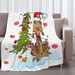 Christmas Cartoon Movie Flannel Blanket  Cozy Holiday Throw with Cute Dog & Tree Design, Gift for Adults Boys Girls, Ideal for Sofa, Office, and Car Home Decor & Winter Lightweight Cozy Blanket