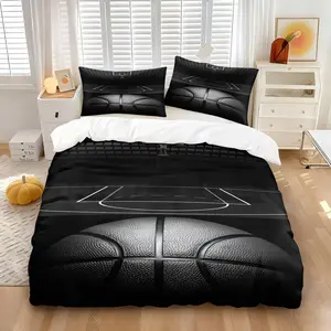 2/3 Pcs Basketball Sports Print Duvet Cover Set, Bedroom Bedding Set, Includes 1 Count Duvet Cover & 1/2 Pillowcase without Filler, soft and comfortable, Suitable all seasons, A perfect gift for boys and teenagers, Multiple styles available