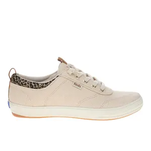 Keds Womens Center Iii Chalky Canvas Lace Up Sneakers Shoes Casual - Beige