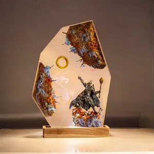 Sau.ron and On.e Ri.ng Resin Diorama, Mid.dle-Earth Dark Lord Ornament, Handcrafted Fantasy Movie Figurine, Epic Desk Decor, Unique Gift for Him Art