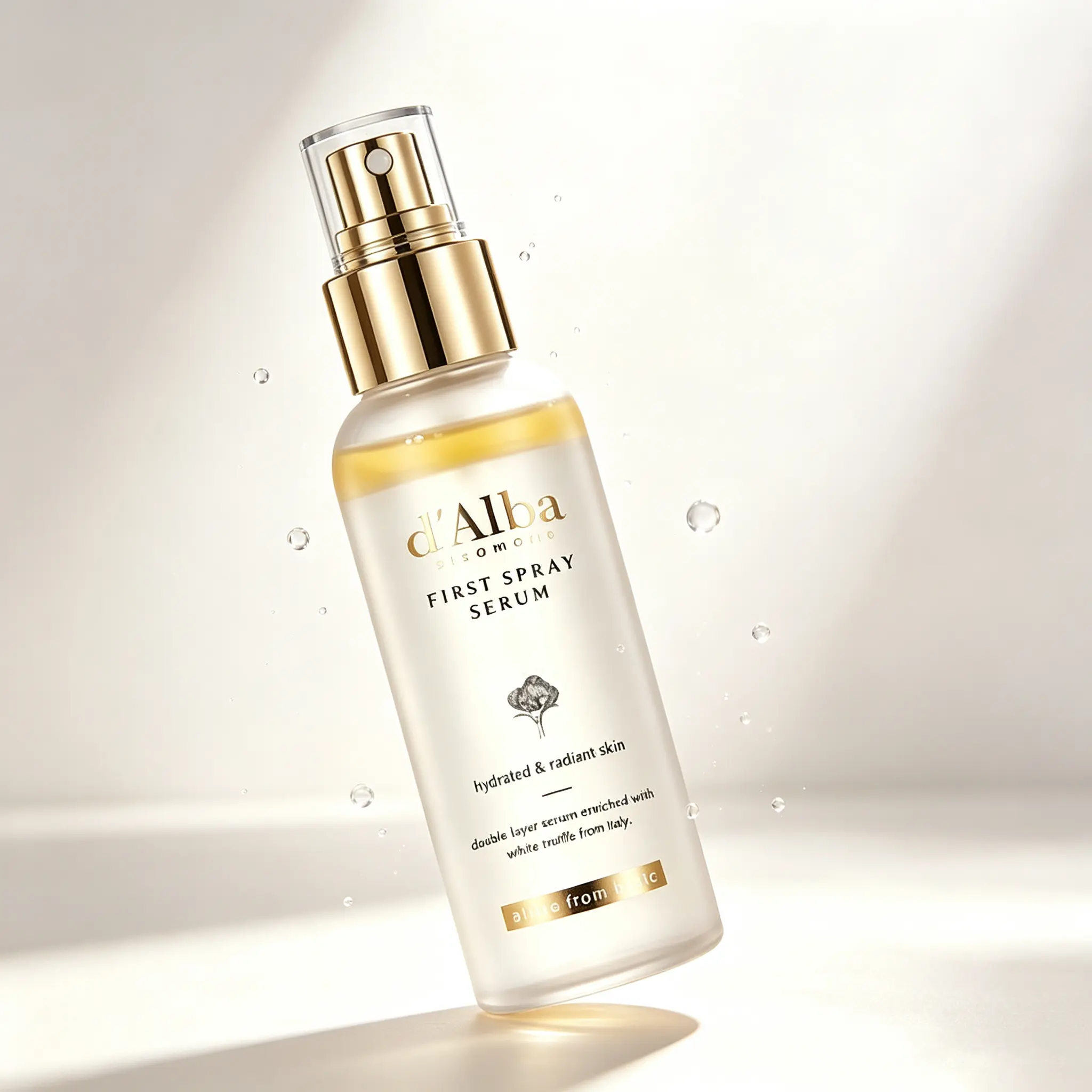 d'Alba White Truffle First Spray Serum - Vegan Korean Lightweight Multi-Use Hydrating Mist Serum for Daily Skin Refreshing Care & Radiant Facial Glow