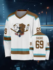 Shoresy #69 Men's Hockey Jersey – Long Sleeve V-Neck, Breathable Lightweight Hockey Shirt, Athletic Apparel Jersey Tee for Training & Casual Wear