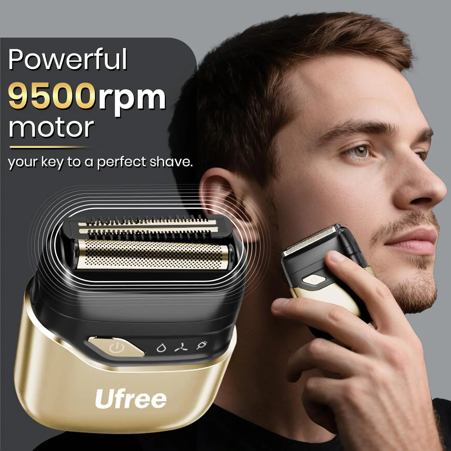 Ufree Electric Razor for Men, Foil Shaver with 2 Foil Heads, IPX7 ...