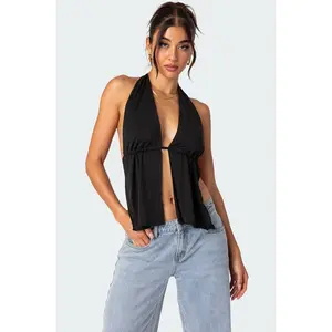 Split Front Halter Top