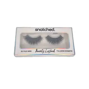 Beauty Lashed Snatched White "Iconic" Faux Mink Luxelash - 8mm to 16mm, Full Volume, Lightweight, Suitable for Adults, Nano-Grip Tech, 2 Curl - Eyelashes