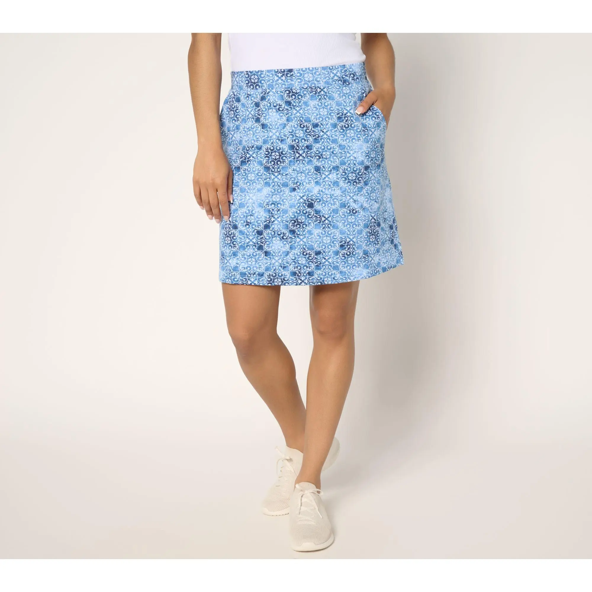 Denim & Co. Active Petite French Terry Skort