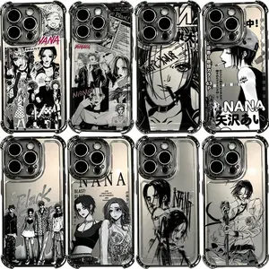 High-Quality Shockproof Transparent Phone Case Featuring Retro Anime Nana, Compatible with for iphone Models 17 16, 15, 14, 13, 12, 11 Pro Max, X, XR, XS Max, Samsung S21 S22 S23 S24 S25, with an Electroplated Finish.