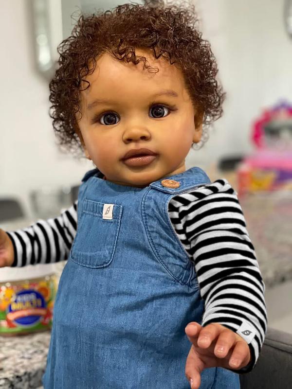Reborn Toddler Baby Dolls Girls 26 Inch Large Size Black Baby Dolls, African American Reborn Toddler Doll with Natural Hair, Like Real Babies for Girl Boy Toys