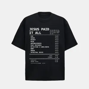 Salvation Jesus Paid It All Shirt Religious Faith Based Crewneck Short Sleeve Christian Merch Gift for Men Women