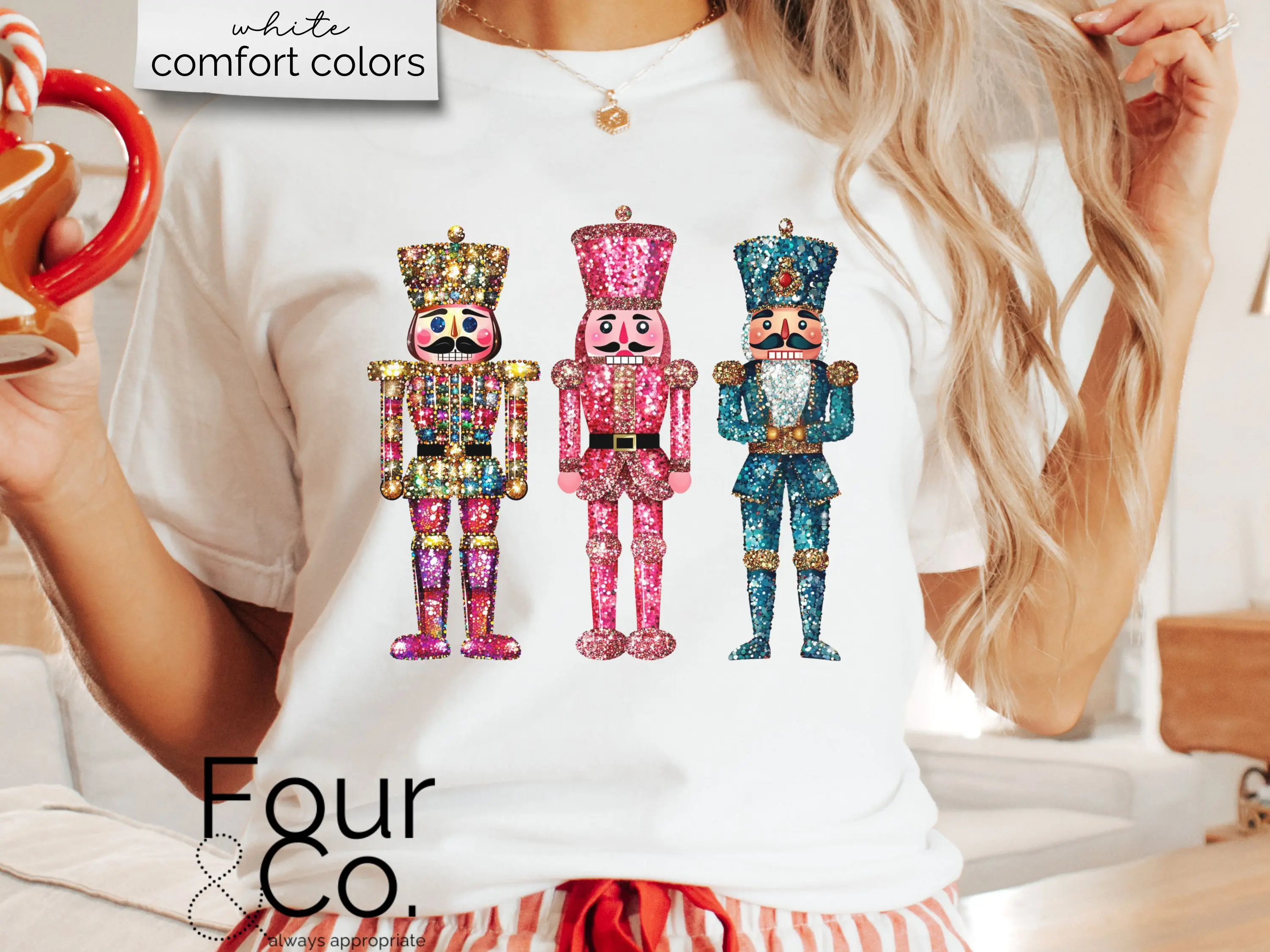 Sparkle Nutcracker Shirt, Disco Christmas Shirt, Faux Glitter Nutcracker Shirt