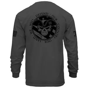 American Patriot Long Sleeve T-Shirt wtih American Flag Menswear Top Crewneck Streetwear Clothes