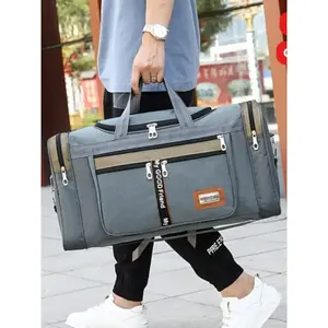 Large Capacity Foldable Travel Duffle Bag, Durable Fabric, Metal Chain Handle, Reinforced Stitching, Casual Fashion Design for Men Women Students