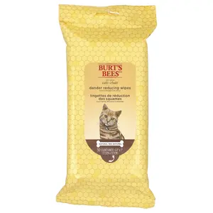 Burt's Bees Dander Reducing Wipes with Colloidal Oat Flour, For Cats, 50 Count