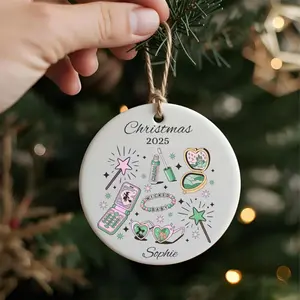 Personalized Wicked Ceramic Christmas Ornament, Broadway Fan Gift Custom Holiday