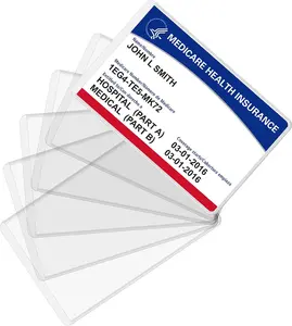 6 Pack Waterproof Card Protector Sleeves/New Medicare Card Protector Sleeve/Credit Card Holder,24 Mil Soft Clear Card Sleeves for Waterproof SSN Card Protector/Credit Card Cover