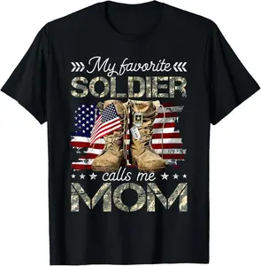 100% Cotton Soldier Mom Army Mom Army Graduation Mom T-Shirt