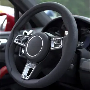 Napa Nappa Leather Steering Wheel Cover New Quick Turn Non-Slip Breathable Ultra-ThinUniversal Grip Cover Suitable for Four SeasonsCard Cover