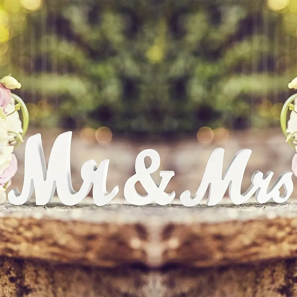 Mr & Mrs Sign for Wedding Table, Large Wooden Letters, Decorative Sign, Party Decoration, Just Married Sign, Anniversary Party, Valentine's Day Decor, Home Decor, Wooden Plaque