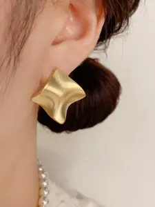 Women's Metal Rhombus Earrings, Simple Design Fashion Jewelry, Perfect for Daily Wear & Parties, Unique Style Ear Accessories