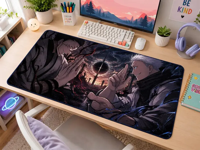 [Sale Up to 65% Off][Free Shipping] Jujutsu Kaisen Yuji Itadori vs Gojo Desk Mat XXL | Anime Gaming Mouse Pad | Gaming Mat (Stitched Edges)