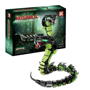 689 Piece Mechanical Cobra Building Blocks Set, Glow-In-The-Dark Snake Model Kit, Stem Creative Toy, Kids Adult Cool Collectible Gift