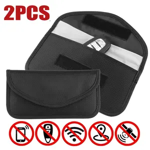 2PCS Faraday Bag Cell Phone Men Wallet Blocker RFID Signal Blocking Shielding Pouch Anti-Signal Protection