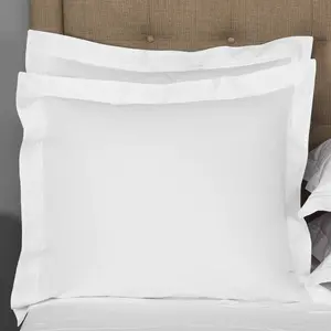 European Square Pillow Shams Set of 2 White 600 Thread Count    Pack of Two Euro 26 x 26 Pillow Shams Cushion Cover, Cases Super Soft Decorative White, European 26''x26''