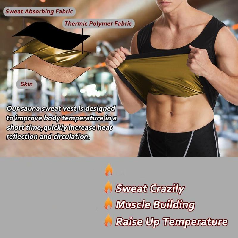 Sauna Vest for Men Waist Trainer, Sleeveless Mens Sweat Sauna Suit Shirt Compression Tank Top