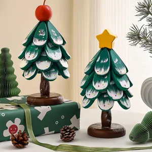 Wooden Christmas Tree Insulation Pad, High-End Table Decorative Piece, Creative Wooden Heat Resistant Pot Mat, Coffee Table Mat, Cup Mat, Coasters