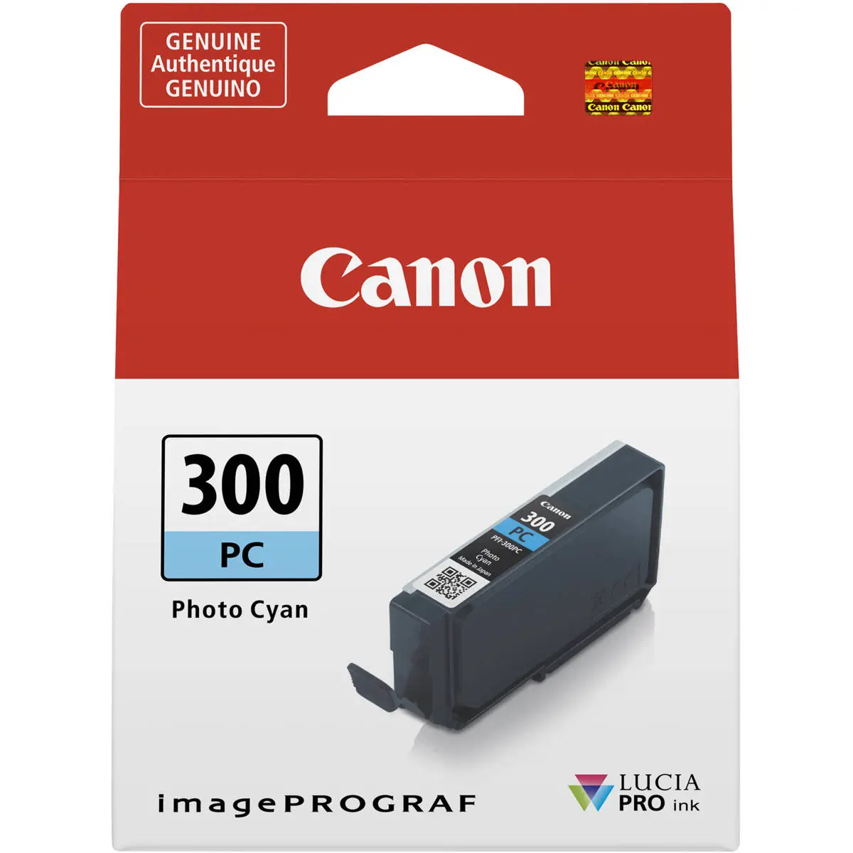 Canon PFI-300 14.4ml Pigment Ink Tank for imagePROGRAF PRO-300 Printer, Photo Cyan