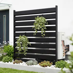 Home  Garden Air Conditioner Fence 1/2/3 Panel, 42" h x 38" w Outdoor Privacy Screen, No Dig Pool Equipment Enclosure, Metal Trash Can Privacy Fence Panels for AC Unit Backyard Patio