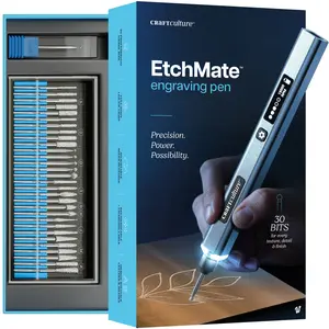 Craft Culture EtchMate Cordless Engraving Pen – 31-Bit Precision Kit w/ LED & Digital Speed Control