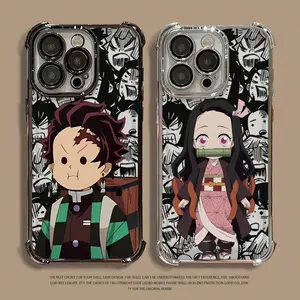 Demon Slayer Anime Phone Case for iPhone 11-16 Pro Max Plus | Soft Silicone Shell, Shockproof Protective Cover Protection Cellphone
