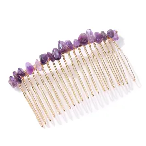 crystal comb, amythest comb