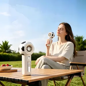 New 2026 Handheld Misting Fan, Portable USB Rechargeable Mini Fan, 13000RPM High Speed, 2 Misting Levels & 4 Wind Speeds, Foldable Desktop Stand Design, Compact Pocket Size, Cooling Humidifier Fan for Summer Outdoor Travel Makeup