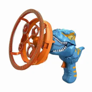 4-Hole Dinosaur Bubble Gun, Handheld Bubble Machine, 100ML Bubble Solution, Dreamy Large and Small Bubbles, Outdoor Party Fun, Unisex Art Toy Gift