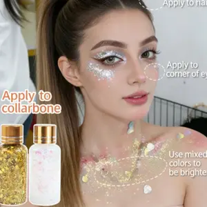 Super Shiny Large Glitter Eyeshadow, Stage Makeup Powder, Student Performance Gel Highlighter, No Adhesive Needed, Pearl Shine