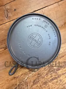 Awesome pizza griddle or for breakfast hot cakes! 1920"s #10 Griswold Large Block cast iron Griddle, 610