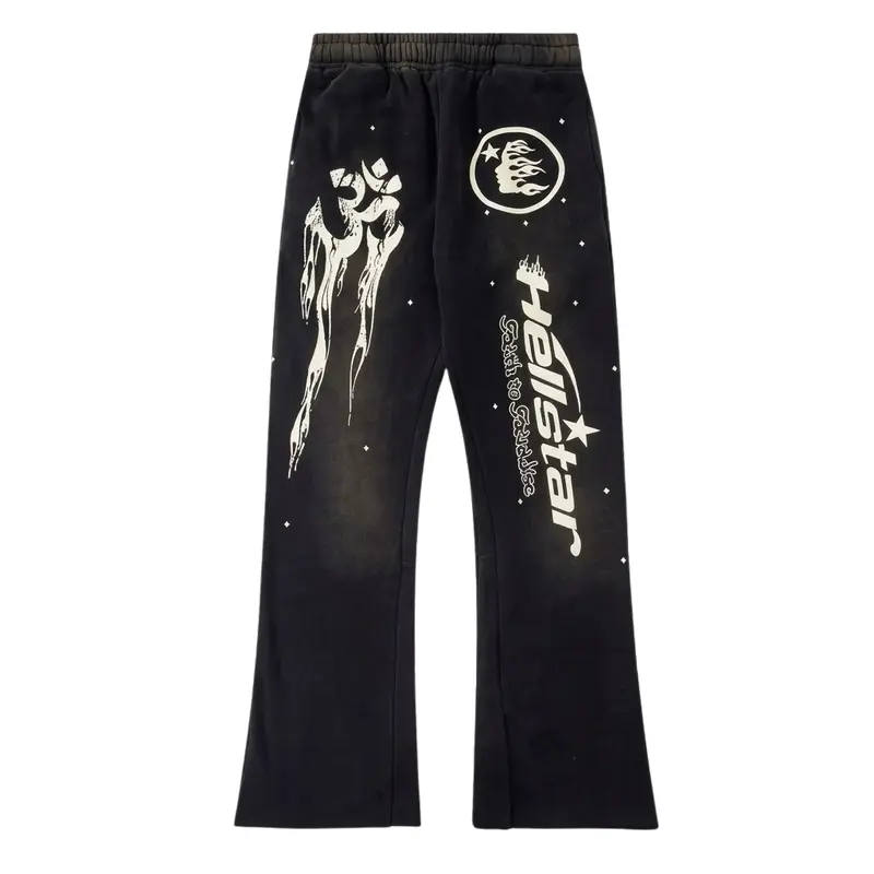 Black Hellstar Sweatpants – Unisex Graphic Jogger Sweatpants, Heavyweight Cotton Streetwear