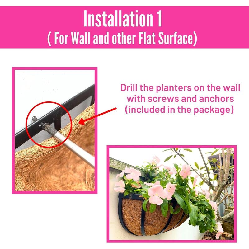 Lalagreen wall planters 16 inch  deck railing planter boxes for outdoor plants window flower box with coco liners metal horse troughs fence balcony garden herb pot patio porch over rail