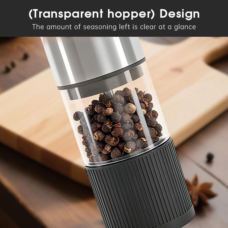 Automatic Salt and Pepper Grinder, Rechargeable Electric Spice Mill, LED Light Base, Large Capacity, Adjustable Coarseness, Self-Adjusting, Kitchen Utensils Set, New Year Gift, Home Kitchen